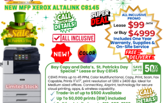 St. Patrick's Day 2026 Xerox AltaLink C8145 Copier Special from Bay Copy and Data serving Tampa, Clearwater, Lakeland, and St. Pete Florida.