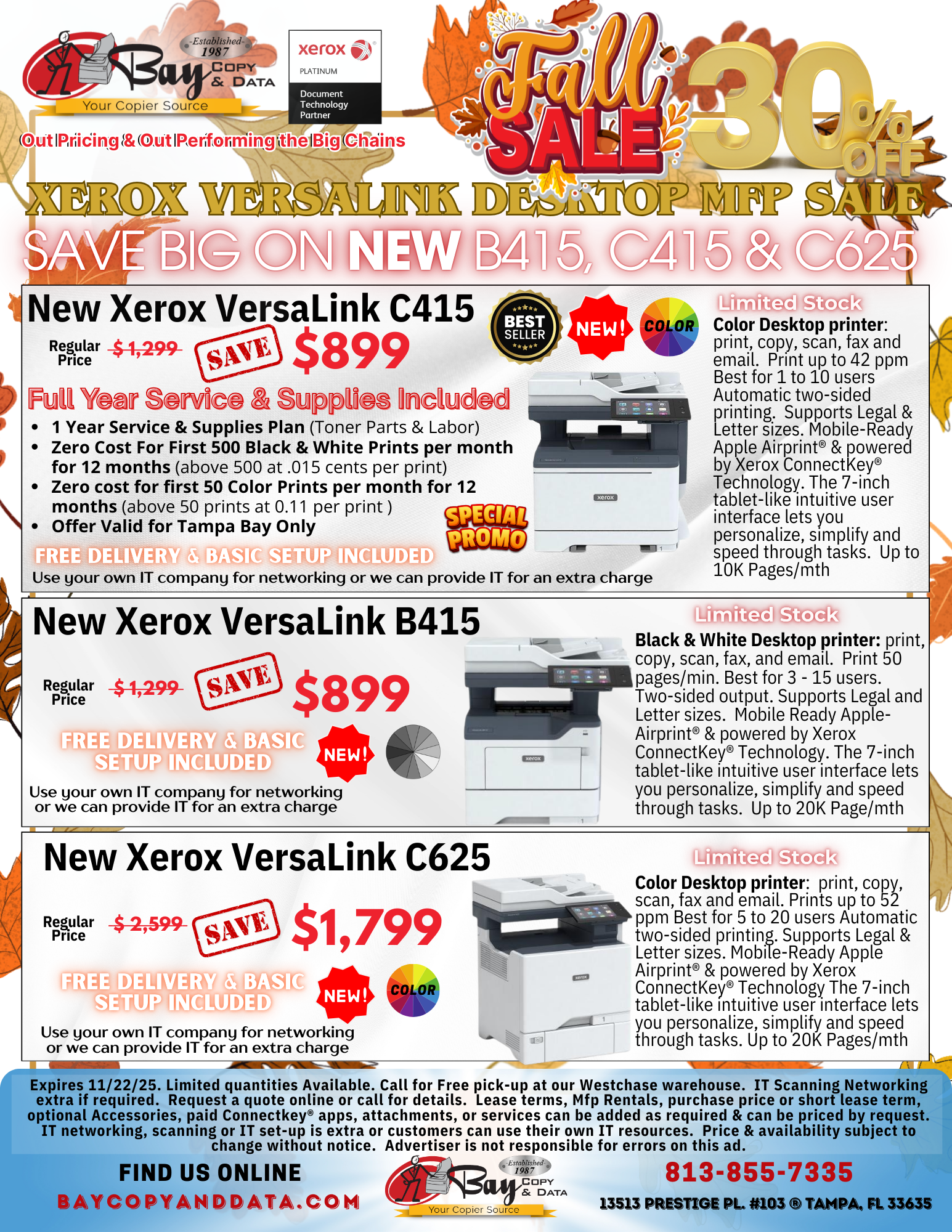 Specials on Desktop Copiers for 2025 Fall Tampa Bay Copy and Data